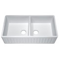 Anzzi Roine 35" White Reversible Apron Front Solid Surface Kitchen Sink K-AZ223-2A